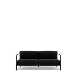 Fold Indoor 2-Seater Sofa - Prescott Leather: Black Ink