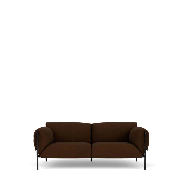 Fold Indoor 2-Seater Sofa With Arms - Kairos Leather: Chocolate Forest