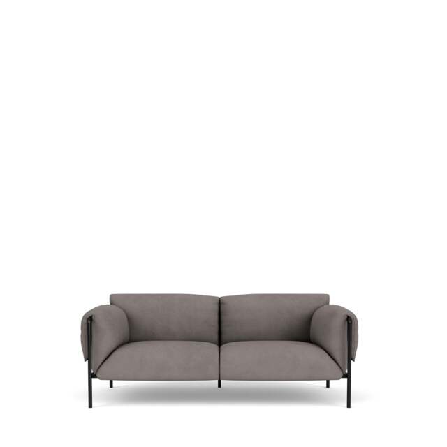 Fold Indoor 2-Seater Sofa With Arms - Kairos Leather: Lead