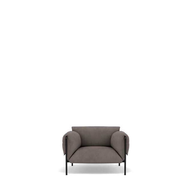 Fold Indoor Armchair With Arms - Kairos Leather: Lead