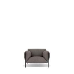 Fold Indoor Armchair With Arms - Kairos Leather: Lead