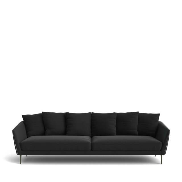 Menton 4-Seater Sofa - Giada Textured Chenille: Charcoal