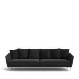 Menton 4-Seater Sofa - Giada Textured Chenille: Charcoal
