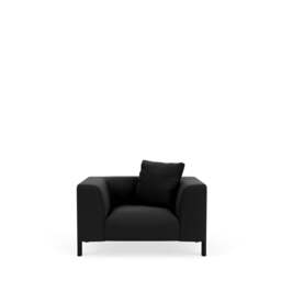 Sloan Armchair - Prescott Leather: Black Ink