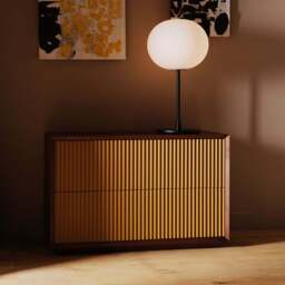 Pillar 2-Drawer Unit Walnut & Ochre - thumbnail 2