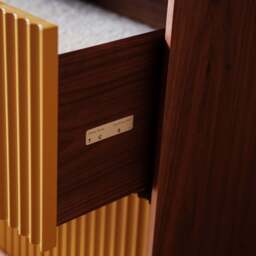 Pillar 2-Drawer Unit Walnut & Ochre - thumbnail 3