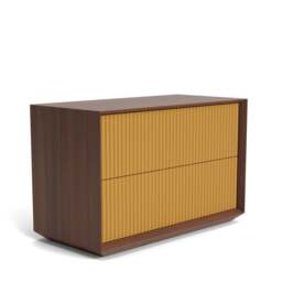 Pillar 2-Drawer Unit Walnut & Ochre - thumbnail 5