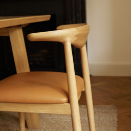 Delta Dining Chair Oak & Tan Leather - thumbnail 3
