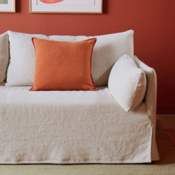 Wallis Linen Cushion Cover Brick 50 x 50cm - thumbnail 2