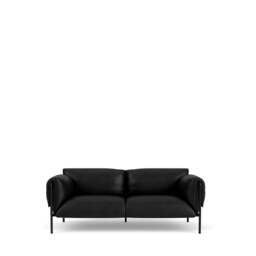 Fold Indoor 2-Seater Sofa With Arms - Tosca Leather: Black