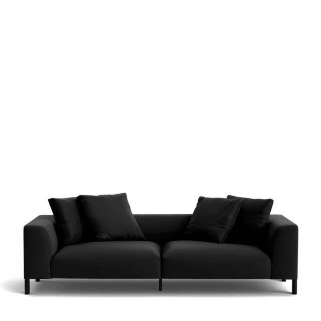Sloan 4-Seater Sofa - Prescott Leather: Black Ink