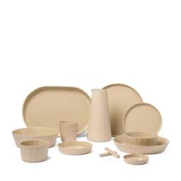 Fade Dinner & Serveware Oatmeal (80 Piece/ 8 Place Set)