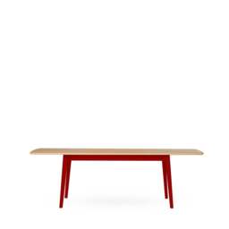 Ninety Extending Dining Table Oak & Red 160-240cm - thumbnail 2