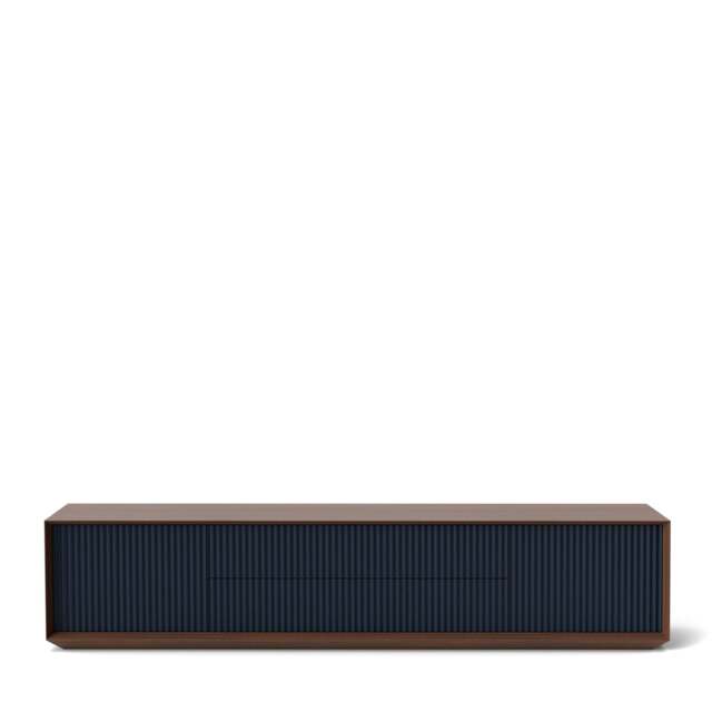 Pillar Low Console 195cm Walnut & Navy - image 1