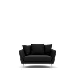 Menton 1.5-Seater Sofa - Prescott Leather: Black Ink