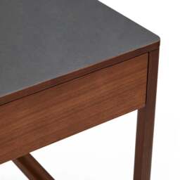 Domus 3 Drawer Desk Walnut & Charcoal - thumbnail 4