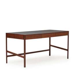 Domus 3 Drawer Desk Walnut & Charcoal - thumbnail 2