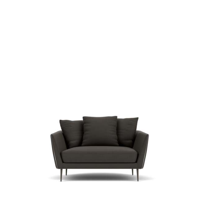 Menton 1.5-Seater Sofa - Prescott Leather: Grey Shadow