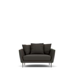 Menton 1.5-Seater Sofa - Prescott Leather: Grey Shadow