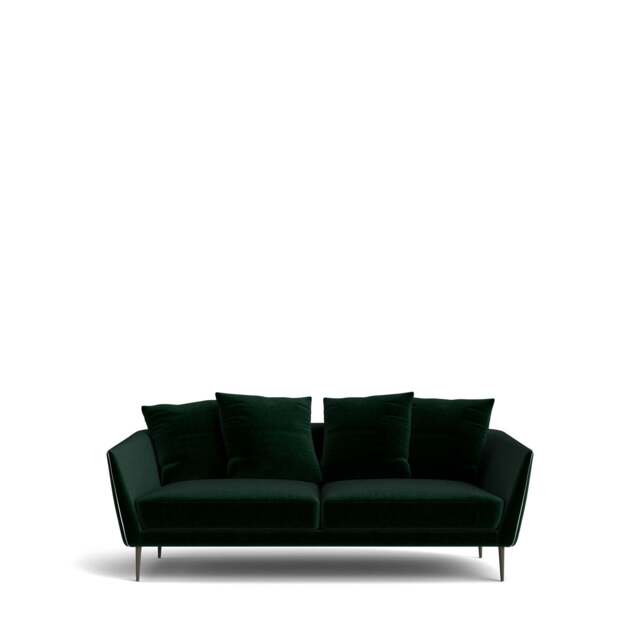Menton 2-Seater Sofa 200cm - Lario Duro Velvet: Emerald