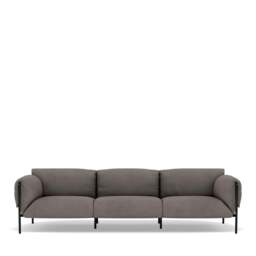 Fold Indoor 3-Seater Sofa With Arms - Kairos Leather: Lead