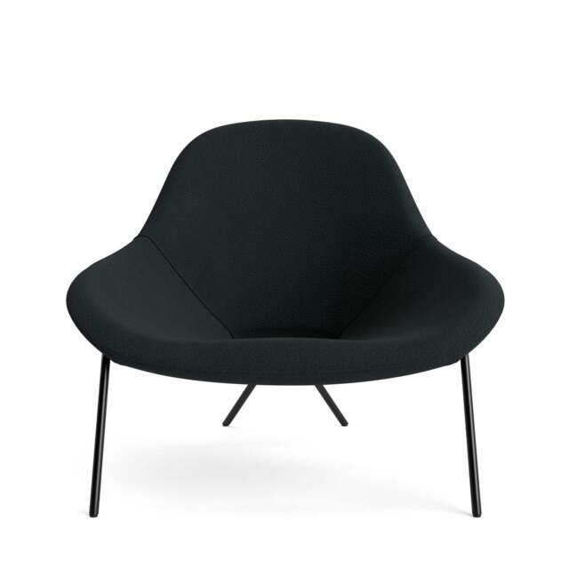 Cross Leg Lounge Chair - Kairos Leather: Slate Grey