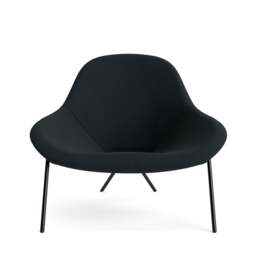 Cross Leg Lounge Chair - Kairos Leather: Slate Grey