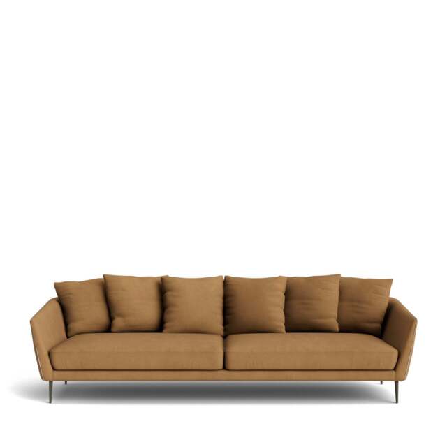 Menton 4-Seater Sofa - Kairos Leather: Toffee