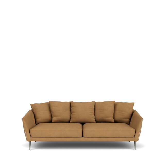 Menton 3-Seater Sofa - Kairos Leather: Toffee