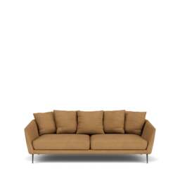 Menton 3-Seater Sofa - Kairos Leather: Toffee