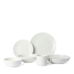 Arc Bone China Dinnerware White (24 Piece/ 4 Place Set) - thumbnail 1