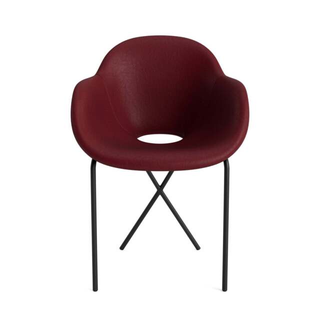Cross Leg Armchair - Tosca Leather: Oxblood