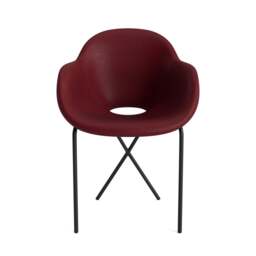 Cross Leg Armchair - Tosca Leather: Oxblood