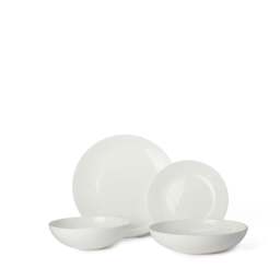 Arc Bone China Dinnerware White (16 Piece/ 4 Place Set)
