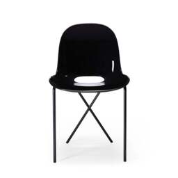 Cross Leg Side Chair Gloss Black - thumbnail 1