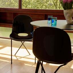 Cross Leg Side Chair Gloss Black - thumbnail 2
