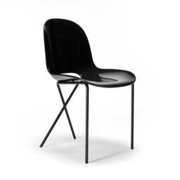 Cross Leg Side Chair Gloss Black - thumbnail 5