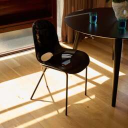 Cross Leg Side Chair Gloss Black - thumbnail 3