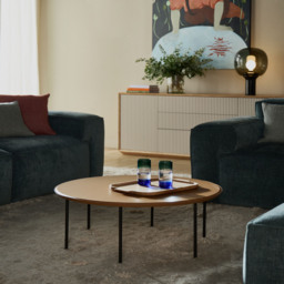 Six Leg Coffee Table Cognac 90cm - thumbnail 2