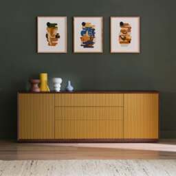 Pillar Sideboard Walnut & Ochre - thumbnail 2