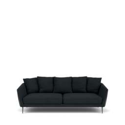 Menton 3-Seater Sofa - Kairos Leather: Slate Grey