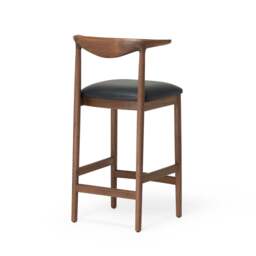 Delta Counter Stool Walnut & Black Leather - thumbnail 4