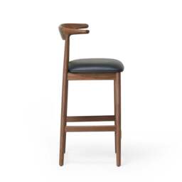 Delta Counter Stool Walnut & Black Leather - thumbnail 3