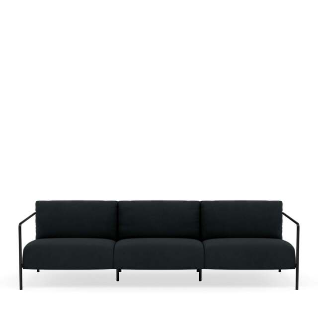 Fold Indoor 3-Seater Sofa - Kairos Leather: Slate Grey