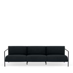 Fold Indoor 3-Seater Sofa - Kairos Leather: Slate Grey