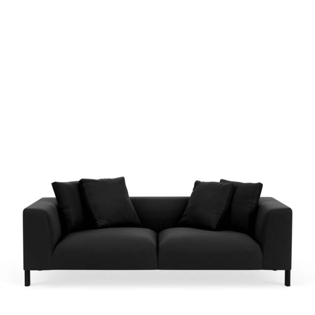 Sloan 3-Seater Sofa - Prescott Leather: Black Ink