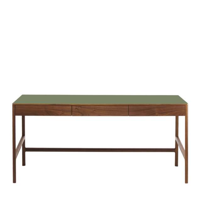 Domus 3 Drawer Desk Walnut & Olive - image 1