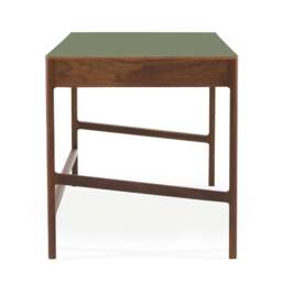 Domus 3 Drawer Desk Walnut & Olive - thumbnail 3