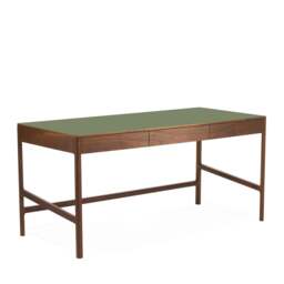 Domus 3 Drawer Desk Walnut & Olive - thumbnail 2