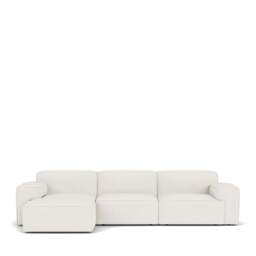 Livello Corner Sofa Left Facing 323cm - Giada Textured Chenille: Ivory
